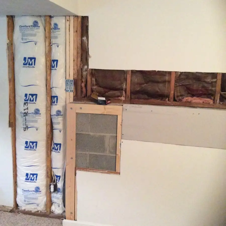 Wall insulation replacement during Contents Cleaning & Restoration in Newfane